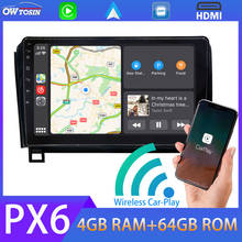 Reproductor Multimedia PX6 para coche, pantalla de 10,1 pulgadas, Android 10,0, 4G + 64G, GPS, Radio inalámbrica, Carplay, para Toyota Sequoia, Tundra 2024 - compra barato
