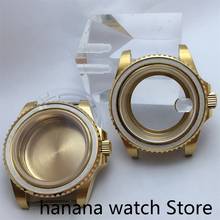 40mm sapphire glass gold solid 904L stainless steel case for NH35 NH36 ETA 2836 Mingzhu DG2813,3804, Miyota 8215 movement 2024 - buy cheap