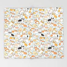 Dog Corgi Cartoon Throw Blanket Cute Kids Design Corgi Doodle Blankets for Beds Christmas Decorations for Home 2024 - buy cheap