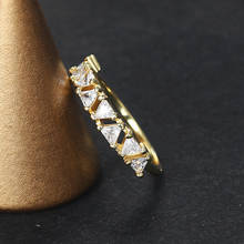 Anéis para mulheres simples triângulo zircon luz cor de ouro midi dedo anel acessórios moda jóias por atacado r196 2024 - compre barato