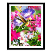 Diamant Painting 5d Diy Diamond Painting Animals Hummingbird and Morning Glory Daimond Painting Full Square Diamond Embroidery 2024 - buy cheap