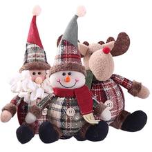 Lindo Santa muñeco de nieve venado para decoración navideña regalo muñeca árbol de Navidad adorno colgante 2024 - compra barato