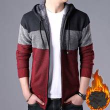 2020 Mens Thick Hooded Sweater Men Fashion Warm Knitted Cardigan Male Fleece Sweatercoats M-3XL 2024 - buy cheap