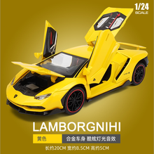1: 24 lambo 770 Gini sports car model simulation alloy children's toy car model birthday gift yellow car 2024 - buy cheap