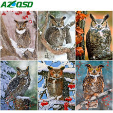 AZQSD Diamond Embroidery Mosaic Owl Snow Full Square Drill Cross Stitch Kits Diamond Painting Animal Home Decoration 2024 - buy cheap