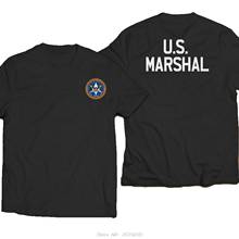 Funny New Us U.S. Marshal Police Department Unit Rescue Custom T-Shirt Men Cotton Tees Streetwear 2024 - buy cheap