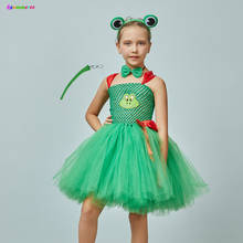 Disfraz de Animal de rana verde para niñas, vestido de Halloween hecho a mano, de tul, para fiesta de cumpleaños, disfraces de Cosplay 2024 - compra barato