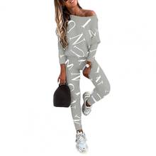 Women's Outfit Sets Letters Print Long Sleeve Top Spring Blouse Pants Tracksuit for Sports Women Sets Clothing Jogging Suits Set 2024 - buy cheap