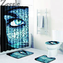 Scenic Pattern Bath Mat Shower Curtain Set Waterproof Bathroom Shower Curtain Absorbent Toilet Pedestal Rug Flannel Toilet Rug 2024 - buy cheap