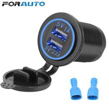 Outlet Adapter Waterproof LED Light Power Socket 3.1A Dual USB Charger 12-24V for Auto Marine Motorcycle Truck 2024 - buy cheap