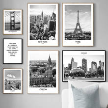 Famous Building Paris Tower Wall Art Canvas Painting Retro Nordic Posters And Prints Wall Pictures For Living Room Home Decor 2024 - buy cheap