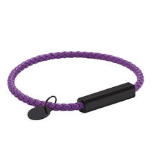 Fashion Purple Braided Leather Bracelet Men Bracelet for Women Jewelry Leather Magnetic Clasps Charm Lovers Bracelet BB0701 2024 - buy cheap