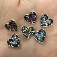 Fashion Rhinestone 12mm Snap Jewelry Vintage Heart Snap Button Fit DIY Snap Bracelet Bangles Earrings Necklaces Acc 2024 - buy cheap