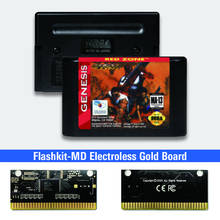 Красный зоны RedZone - USA метки Flashkit MD никелевое золото схема на основе печатной платы для Sega Genesis Megadrive игровая консоль 2024 - купить недорого