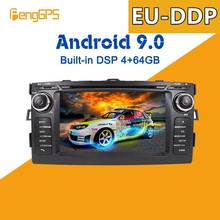 Leitor de dvd para carro, android 9.0, px5 4 + 64gb, carro, dsp embutido, multimídia, rádio para toyota auris 2002-2008 gps, unidade principal satna 2024 - compre barato