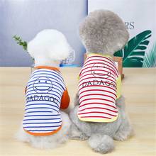 Summer Striped Dog Shirt Cotton Casual Pet Vest Comfortable Small Dogs Costume Puppy Printed T-Shirt Breathable Dog Clothes 2024 - buy cheap