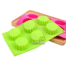 6 cavities sun flower shape thick silicone mold soap moldes chocolate tools ice cube fondant molds biscuit mould DIY bakery 2024 - buy cheap