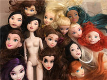 Cabezas originales para muñeca de princesas, cabezas de muñecas de pelo largo, de Elsa, Anna y bella, para regalo 2024 - compra barato