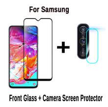 Защитное стекло 2 в 1 для Samsung Galaxy A70, Защитная пленка для экрана камеры A50, A40, A30, A20, M20, закаленное стекло 2024 - купить недорого