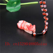 Colgante de Pixiu con diseño de Dragón de Jade chino para mujer, collar con colgante de jadeíta, joyería tallada de Tigre, rojo y blanco Natural, regalos para mujer 2024 - compra barato