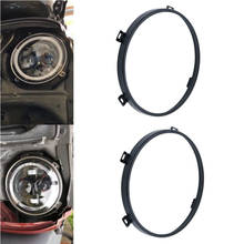 Anel de suporte de instalação para farol de led, preto/cromado, 7 tamanhos arredondados, para jeep wrangler jk 2014-2019 2024 - compre barato