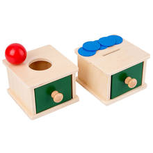 Caja de monedas de madera Montessori para niños pequeños, juguete educativo para niños pequeños, regalo de entrenamiento preescolar 2024 - compra barato