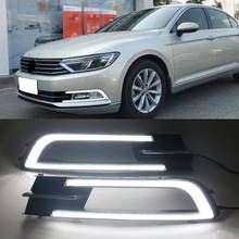 Car flashing 1Pair Auto DRL LED For VW Passat B8 2017 2018 Daytime Running Light Turn Signal Day Light Lamp fog lamp cover 2024 - buy cheap