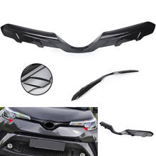 For Toyota CHR C-HR 2016 2017 2018 Car Front Bumper Grill Upper Grille Guard Trim Cover Carbon Fiber Pattern ABS 2024 - buy cheap