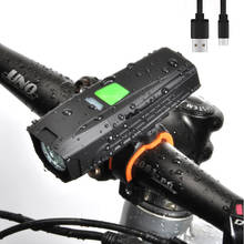 Luz dianteira t6 de bicicleta brilhante, luz de bicicleta com carregador usb, lanterna para bicicleta, à prova d'água, farol de ciclismo 2024 - compre barato