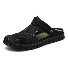 Sandálias masculinas de alta qualidade, chinelos casuais para praia e áreas externas, tamanho grande 38-48 2024 - compre barato