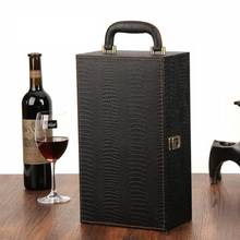 Wine Bottle Box Leather Luxury Bag 2 Red Wine Champagne Tote Carrier Handle Travel Case Organizer Gift QX2E 2024 - buy cheap