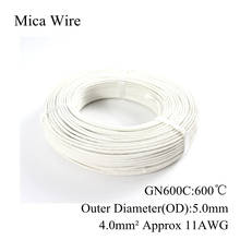 11AWG 4 Square Mica Wire Glass Fiber Braid Tape GN600 Nickel Plated Copper High Temperature Mica Wrap Heat Resistant 4mm2 4mm 2024 - buy cheap