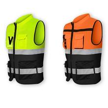 Multi-pockets High Visibility Zipper Front Safety Vest with Reflective Strips B36B 2024 - buy cheap