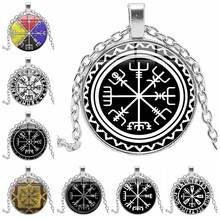 2019 New Hot Art Charm Viking Viking Pendant Round Photo Glass Cabochon Necklace Gift Ladies Sweater Chain 2024 - buy cheap