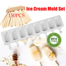 Molde de silicona para helado de 8 cavidades, moldes DIY para cubitos de hielo, bandeja para postres con Material grueso para paletas 2024 - compra barato