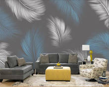 Beibehang-papel tapiz 3d clásico personalizado, decoración del hogar, nórdico minimalista, pluma geométrica, acuarela, Fondo de tv 2024 - compra barato