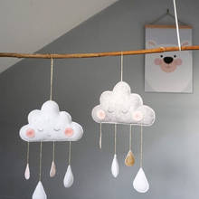 Ins-colgante de pared para bebé, tienda de campaña con diseño de nube y cielo nórdico, colgante de pared con sonrisa, gotas de lluvia, nubes, ropa de cama, almohada, decoración para habitación de niña 2024 - compra barato