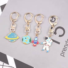 Fashion Blue Planet Rocket Astronaut Star Keychain For Women Men And Child Hanging Sun Cloud Pendant Key Jewelry Gifts 2021 2024 - buy cheap