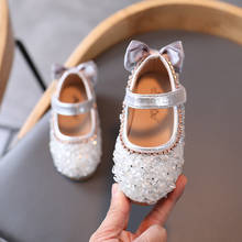 1-12 Years 2021 Little Girl'S Spring Baby Shoes Princess Fashion Rhinestone Bow Dress For Children Kids Party Dance Leather Shoe 2024 - buy cheap