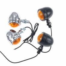 2Pcs Motorcycle Turn Signals Indicators Amber Black Bullet Turn Signal Light Lamp Blinkers For Scooter Motor For Harley 2024 - buy cheap