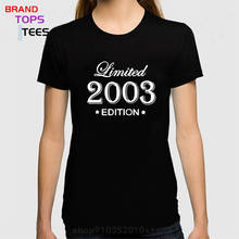 Thanksgiving Birthday Short Sleeve O Neck Cotton Women Born In 2003 T-shirt Funny Summer Limited Edition 2003 T Shirt 2024 - buy cheap
