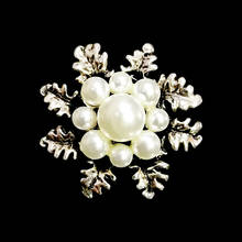 RSHCZY Fashion Jewelry High Quality Vintage Silvery Brooch Imitation White Pearl Flower Pins For Women Wedding Accessories 2024 - buy cheap