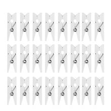 100pcs White Mini 2.5cm Wooden Paper Clips Clothespin Clips Picture Photo Clips Cable Clips Pictures Organizer Clips For Party 2024 - buy cheap