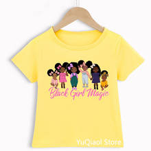 Cute African American Little Black Girls Print Baby Kids Clothes Summer Melanin Princess Children Candy Color T-Shirt Lovely Top 2024 - buy cheap