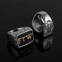 Men's FTM Jewelry Stainless Steel Letter Ring Retro Fashion Personality Punk Hip Hop Party Accessories 2024 - buy cheap