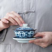 Juego de té de cerámica de porcelana azul y blanca de estilo chino, taza de té retro de kung fu, olla de mano 2024 - compra barato