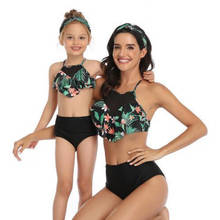 2021 Family Matching Swimwear Mommy And Me Clothes Mother Daughter Swimsuit Two Piece Women Girl Bathing Swim Suit Bikini Mayo 2024 - buy cheap