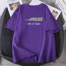 Летняя футболка с короткими рукавами; Модная женская одежда в стиле «хип-хоп» у меня кошки мощность футболки Женщины K-pop оверсайз полиэстер 2021 Новый футболки топы из хлопка 2024 - купить недорого