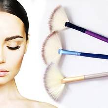 1Pc Pro Fan Shape Makeup Cosmetic Brush Blending Highlighter Face Powder Tool 2024 - buy cheap
