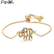 Pipitree Unique Animal Elephant Bracelet with AAA CZ Zircon Stones Adjustable Chain Charm Bracelets & Bangles for Women Jewelry 2024 - buy cheap